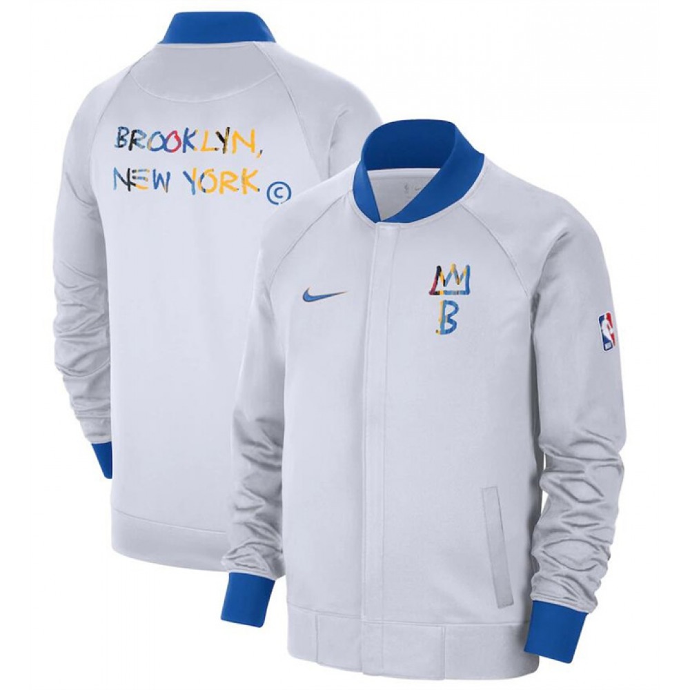 Men’s Brooklyn Nets White 2022/23 City Edition Full-Zip Jacket
