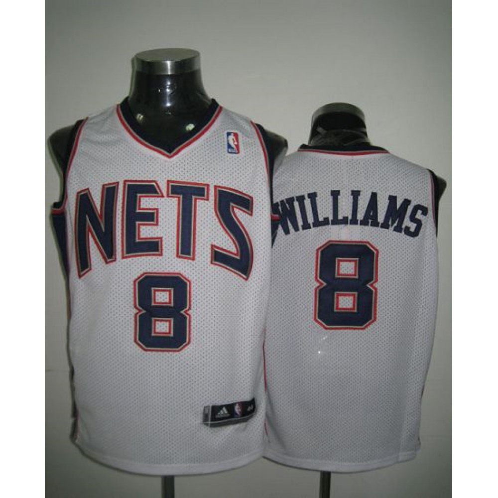 Revolution 30 Nets #8 Deron Williams White Stitched NBA Jersey