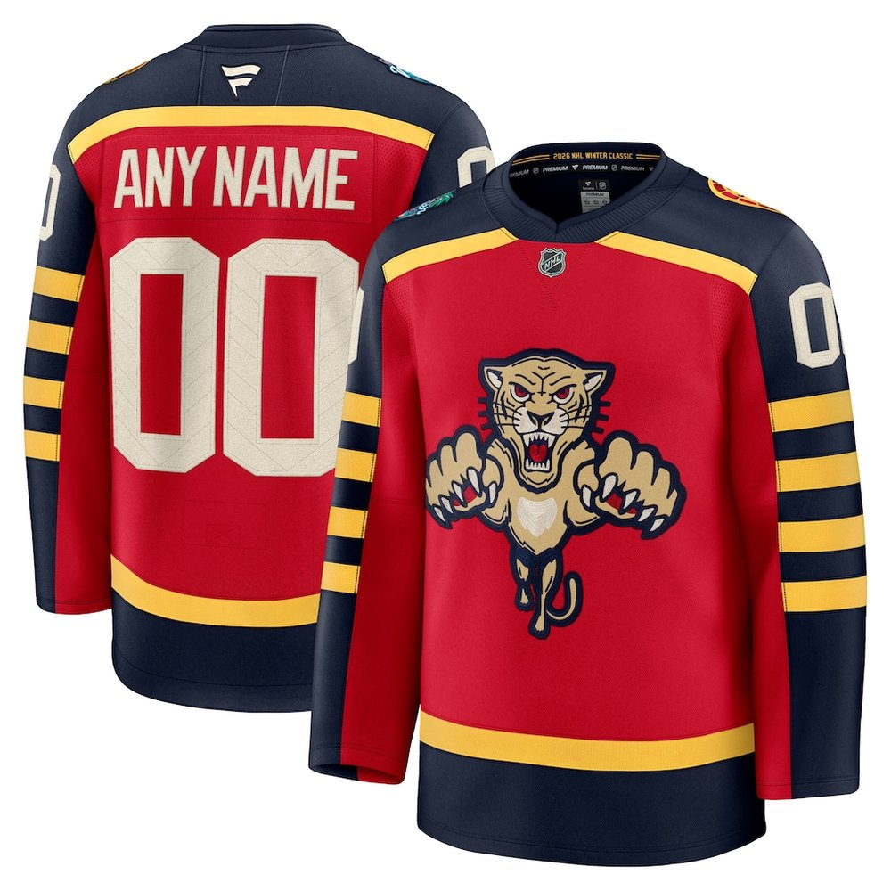 Men’s Florida Panthers Red 2026 NHL Winter Classic Premium Custom Jersey