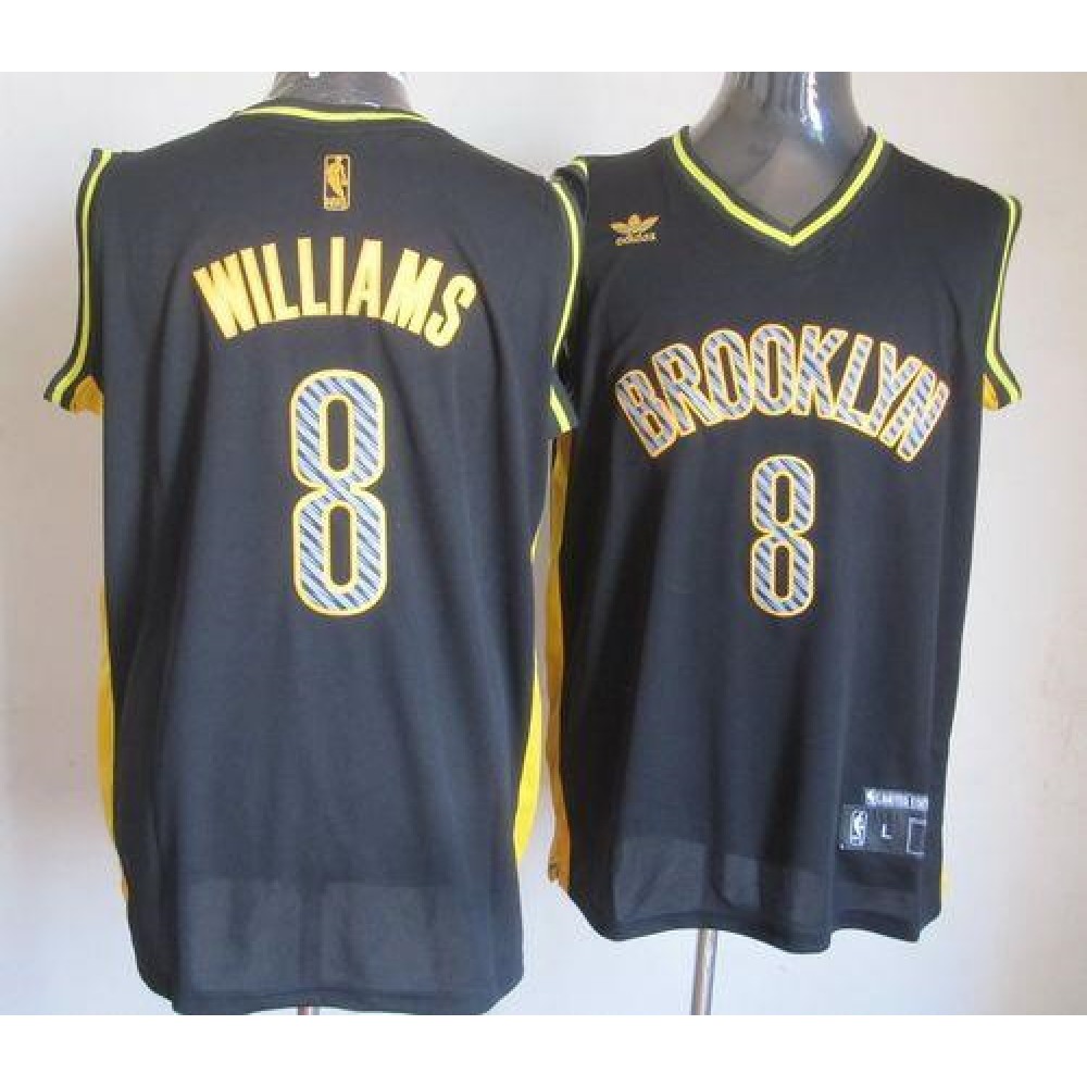 Nets #8 Deron Williams Black Electricity Fashion Stitched NBA Jersey