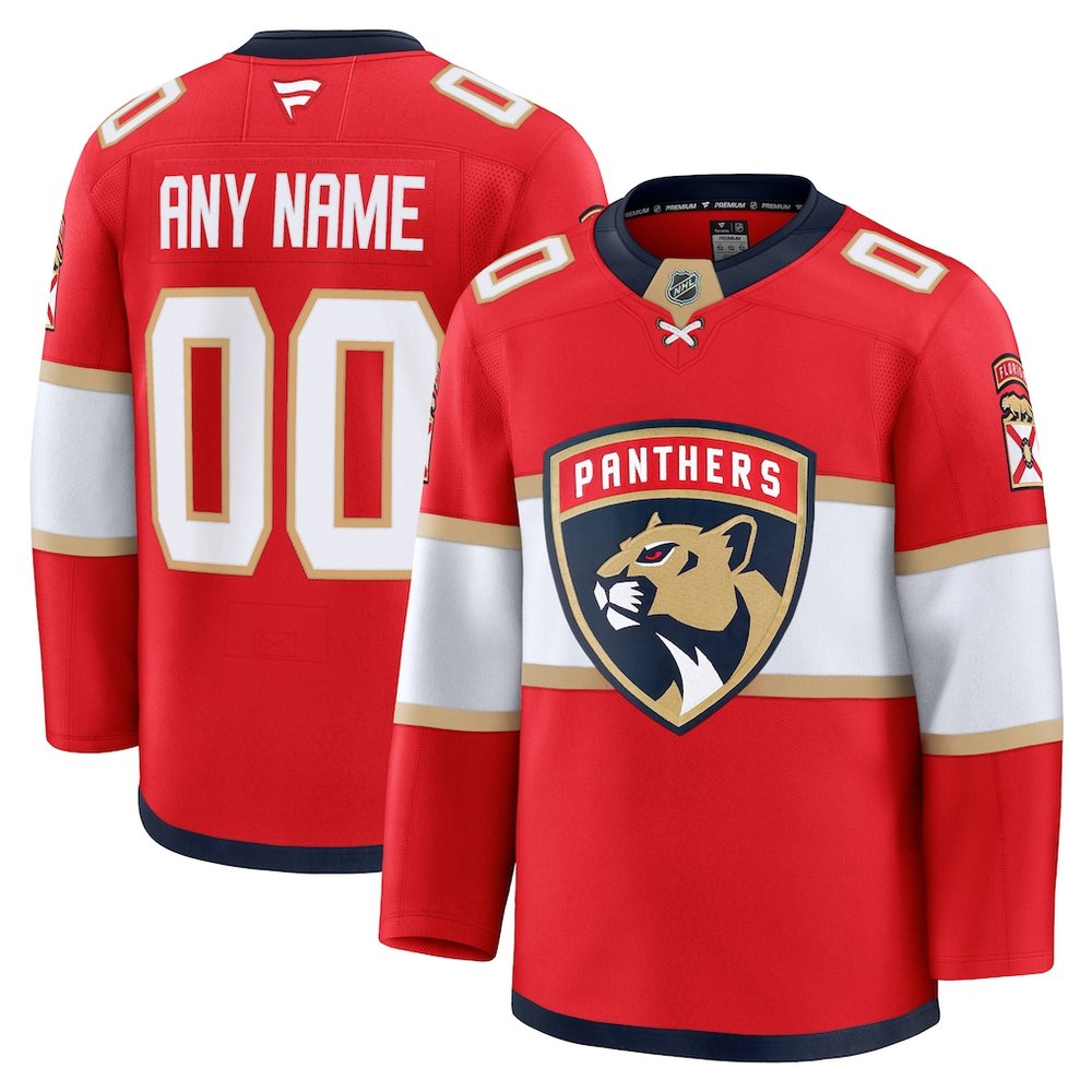 Men’s Florida Panthers Red Home Premium Custom Jersey
