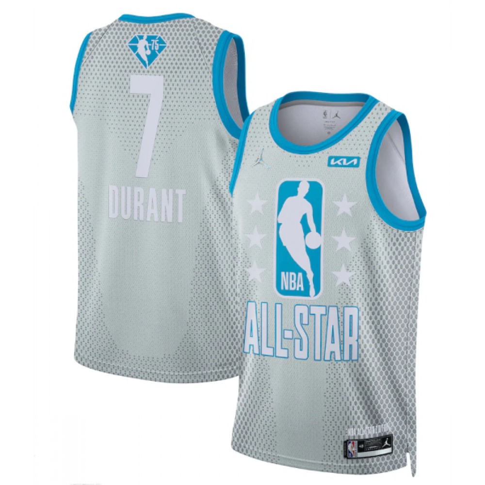 Men’s 2022 All-Star #7 Kevin Durant Gray Stitched Basketball Jersey