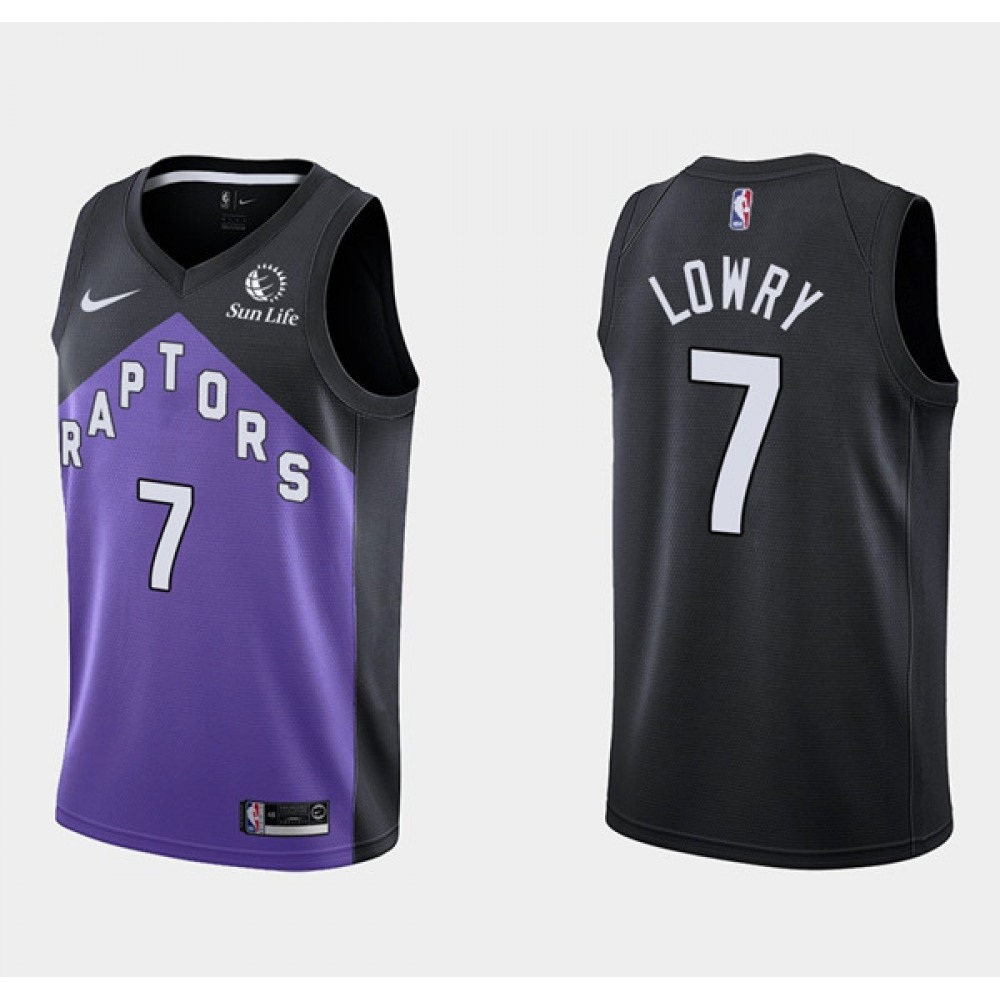 Men’s Toronto Raptors #7 Kyle Lowry Purple/Black Earned Edition Stitched Basketball Jersey
