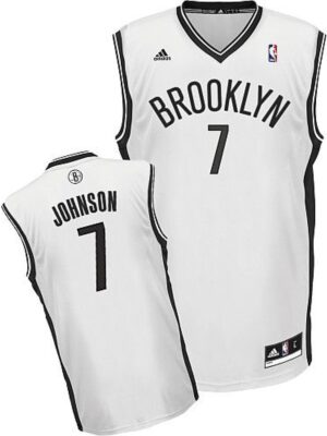 Nets #7 Joe Johnson White Home Revolution 30 Stitched NBA Jersey