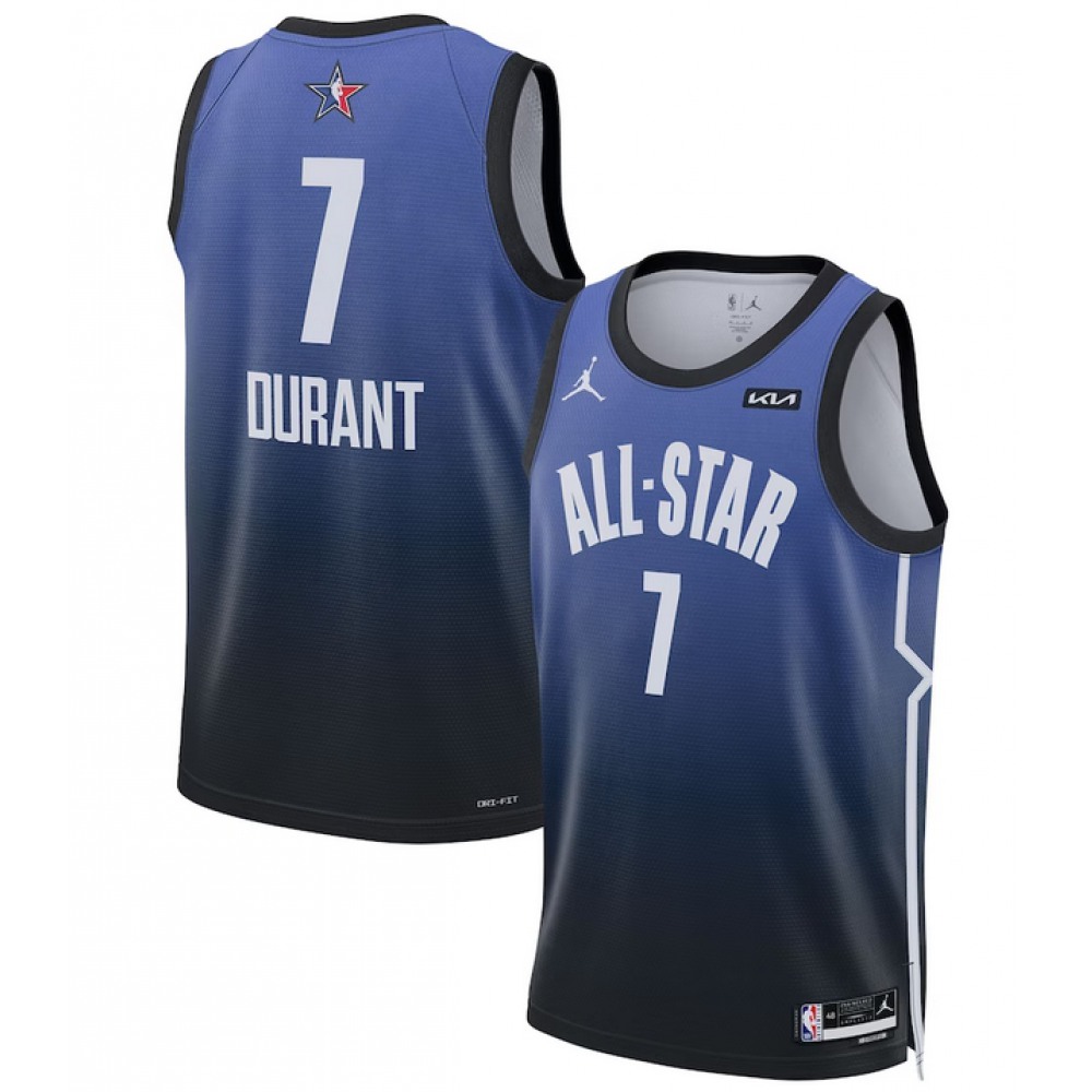 Men’s 2023 All-Star #7 Kevin Durant Blue Game Swingman Stitched Basketball Jersey