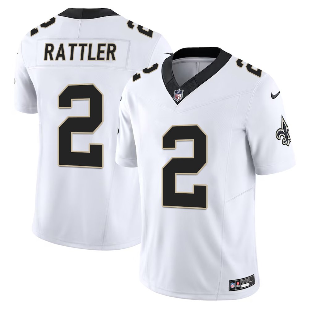 Men’s New Orleans Saints #2 Spencer Rattler Nike White F.U.S.E Vapor Untouchable Limited Stitched Football Jersey