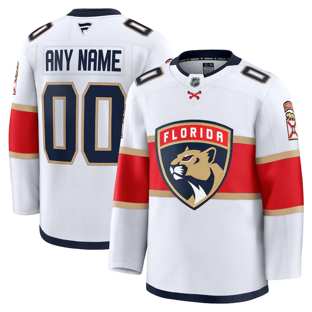 Men’s Florida Panthers White Home Premium Custom Jersey