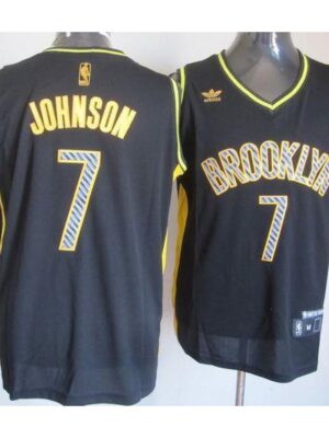 Nets #7 Joe Johnson Black Electricity Fashion Stitched NBA Jersey