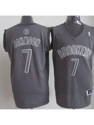 Nets #7 Joe Johnson Grey Big Color Fashion Stitched NBA Jersey