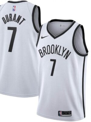 Men's Brooklyn Nets #7 Kevin Durant White Association Edition Swingman Stitched Jersey