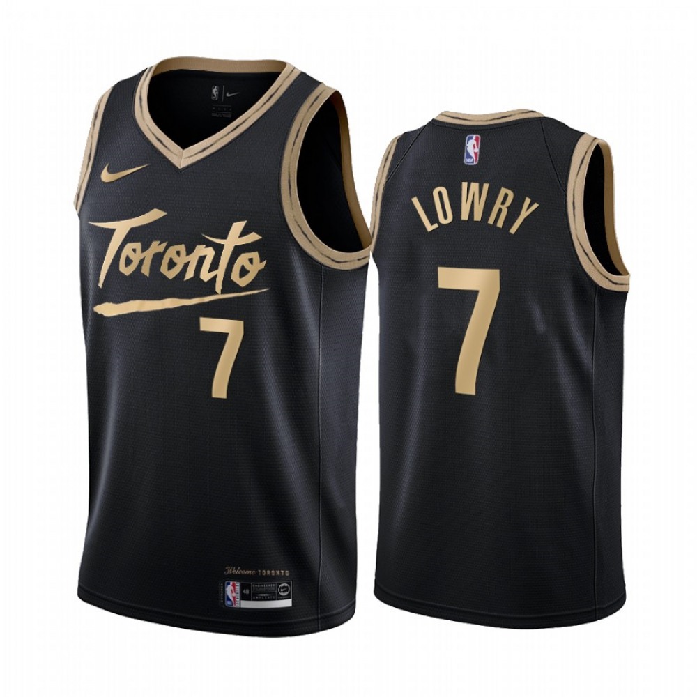 Men’s Toronto Raptors #7 Kyle Lowry Black City Edition Stitched Jersey