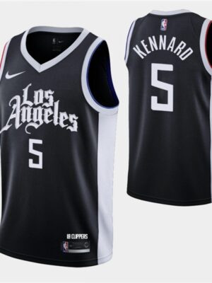 Men's Los Angeles Clippers #5 Luke Kennard 2020-21 Black City Edition Stitched NBA Jersey