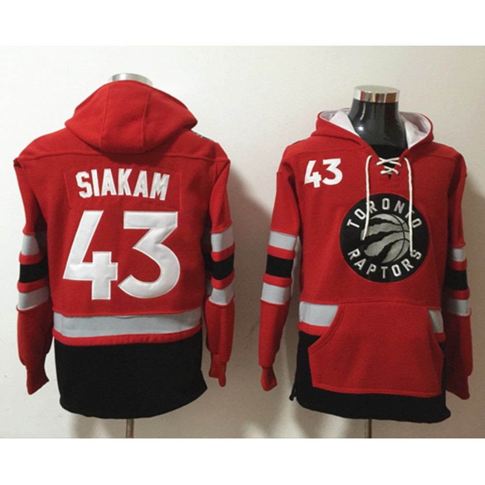 Men’s Toronto Raptors #43 Pascal Siakam Red Lace-Up Pullover Hoodie