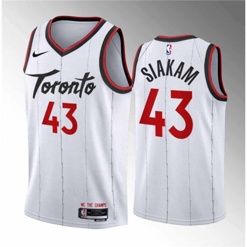 Men’s Toronto Raptors #43 Pascal Siakam White 2023/24 Association Edition Stitched Basketball Jersey