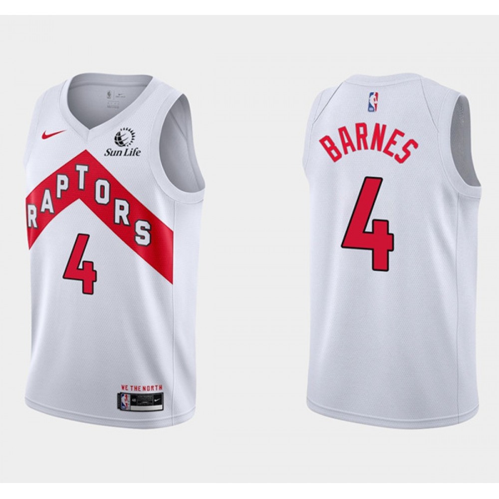 Men’s Toronto Raptors #4 Scottie Barnes White Association Edition Stitched Basketball Jersey
