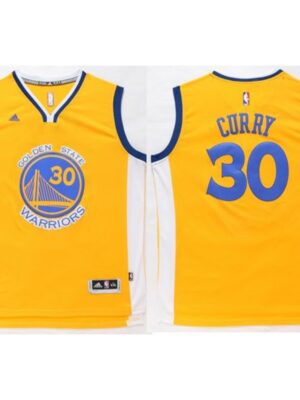 Warriors #30 Stephen Curry Gold Stitched NBA Jersey