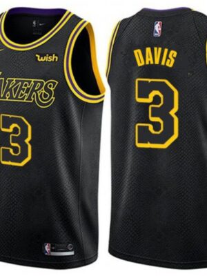 Men's Los Angeles Lakers #3 Anthony Davis Black Stitched NBA Jersey