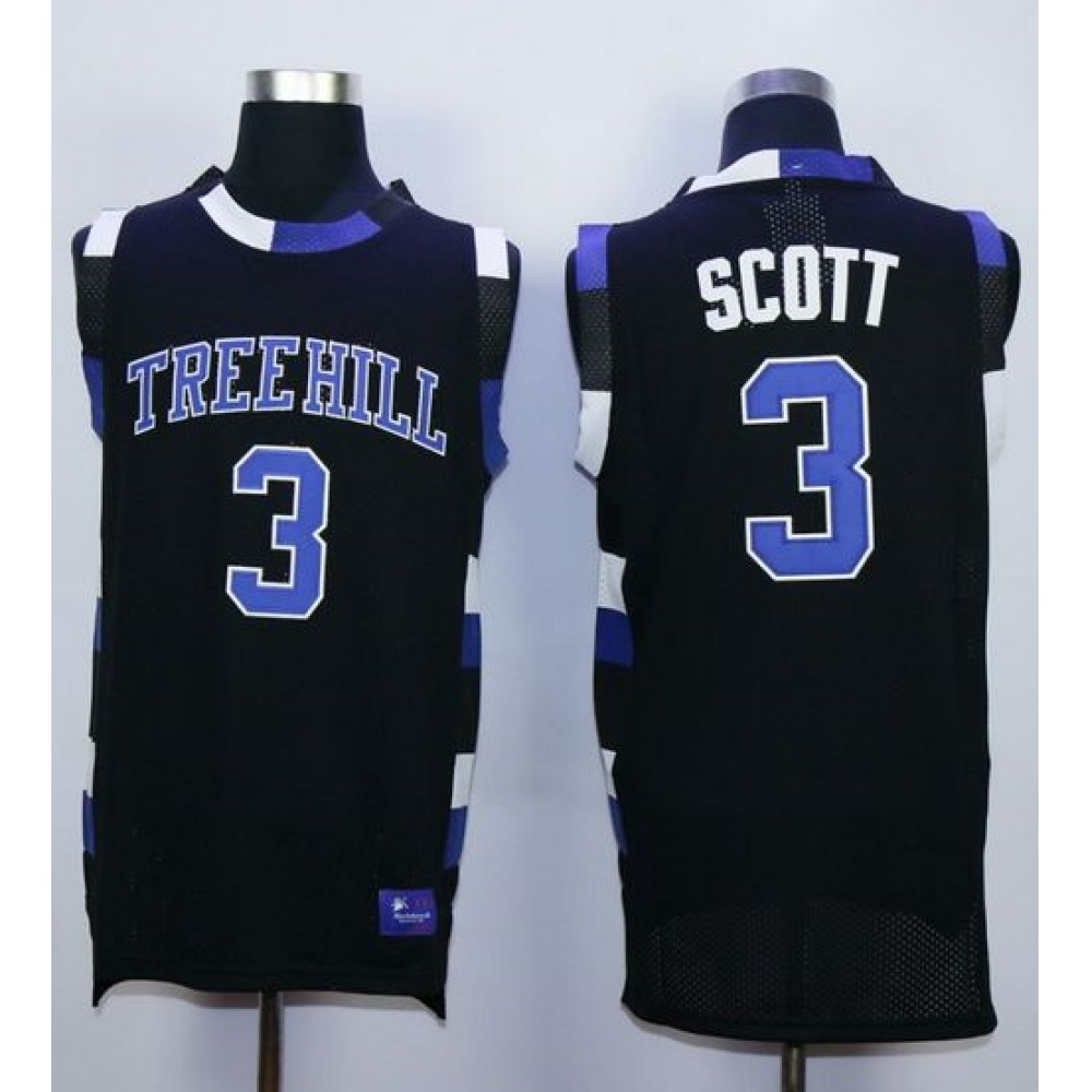 One Tree Hill Ravens #3 Lucas Scott Black Stitched Basketball Jersey