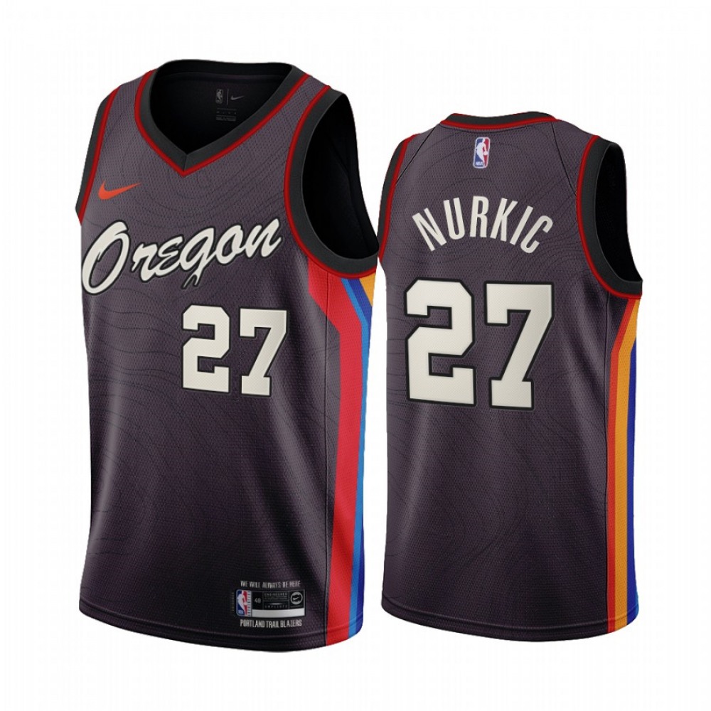 Men’s Portland Trail Blazers #27 Jusuf Nurkic 2020 Coffee City Edition Stitched Jersey