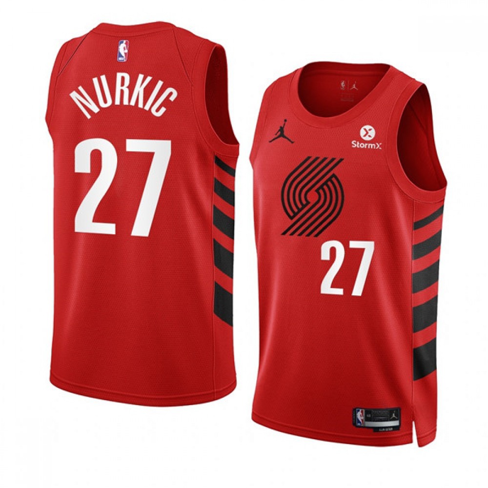 Men’s Portland Trail Blazers #27 Jusuf Nurkic 2022/23 Red Statement Edition Swingman Stitched Basketball Jersey