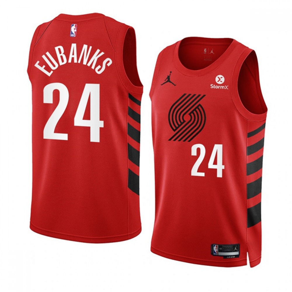 Men’s Portland Trail Blazers #24 Drew Eubanks 2022/23 Red Statement Edition Swingman Stitched Basketball Jersey