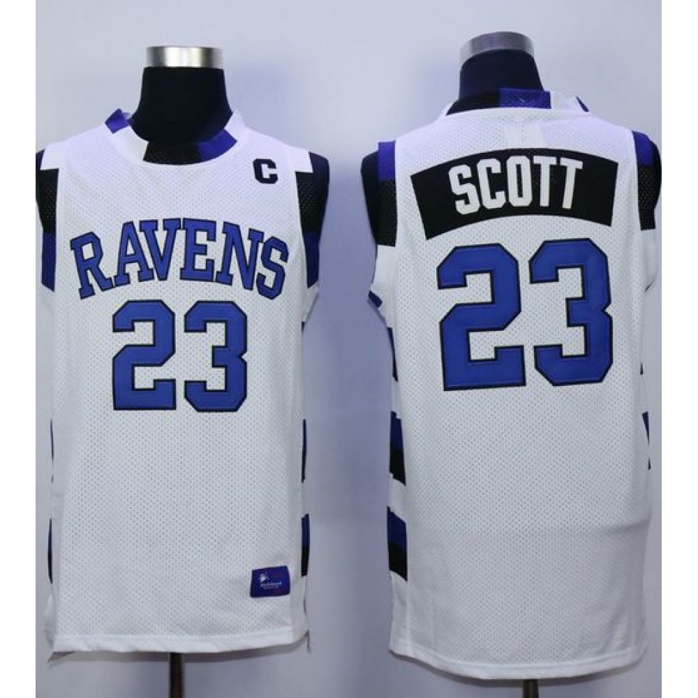 One Tree Hill Ravens #23 Nathan Scott White Stitched Basketball Jersey