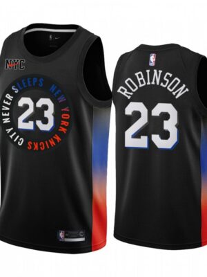 New Yok Knicks #23 Mitchell Robinson 2020 Black City Edition Stitched Swingman Jersey