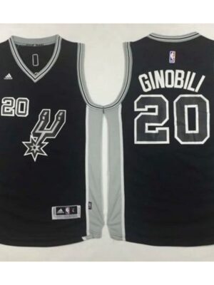 Spurs #20 Manu Ginobili Black New Road Stitched NBA Jersey