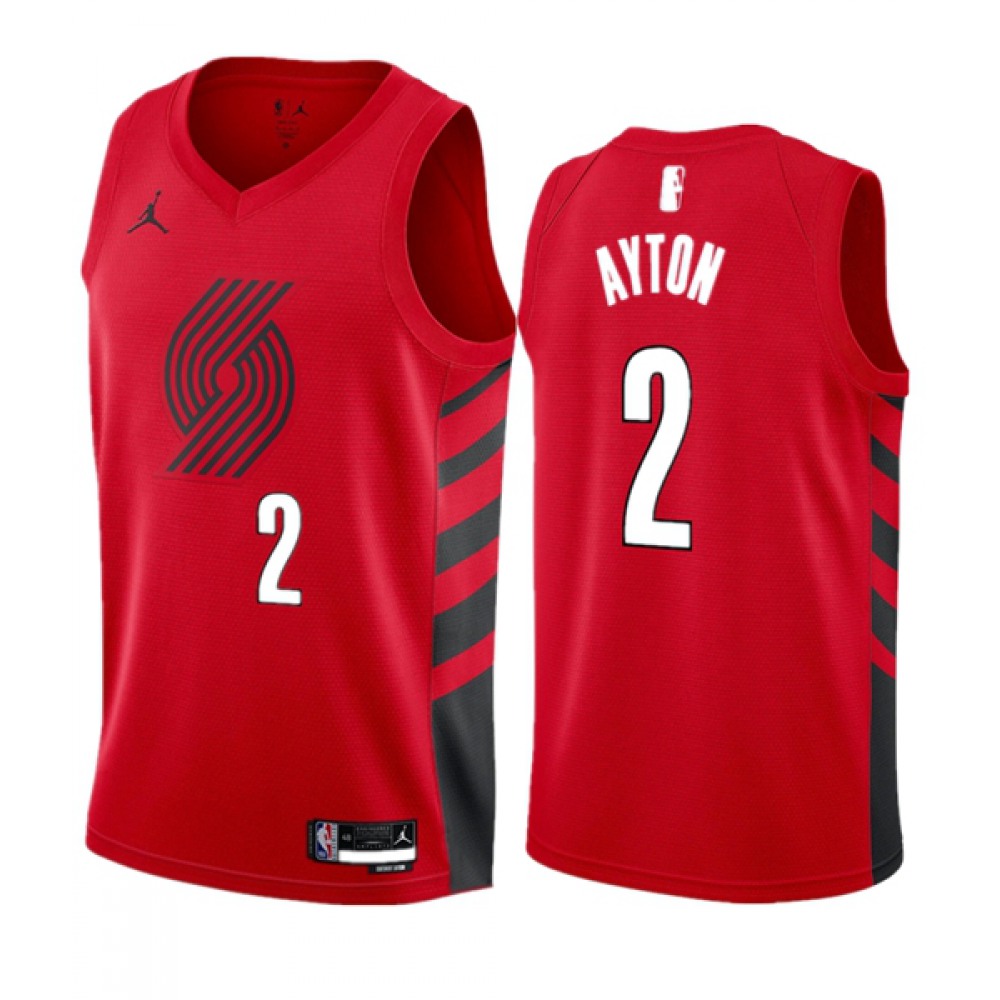Men’s Portland Trail Blazers #2 Deandre Ayton Red 2023 Statement Edition Stitched Basketball Jersey
