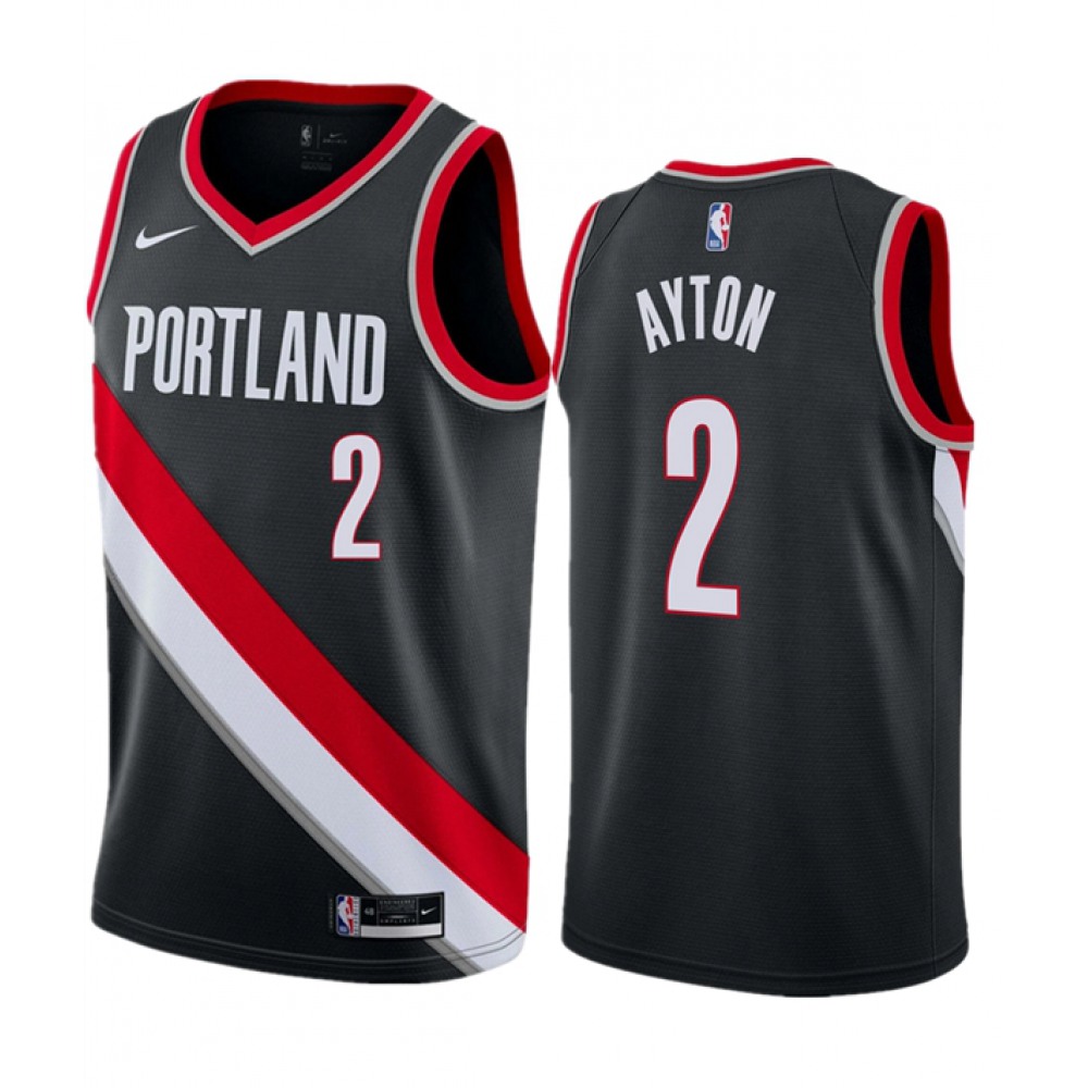 Men’s Portland Trail Blazers #2 Deandre Ayton Black 2023 Icon Edition Stitched Basketball Jersey