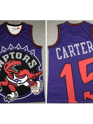 Men's Toronto Raptors #15 Vince Carter Purple Big Face Stitched Jersey