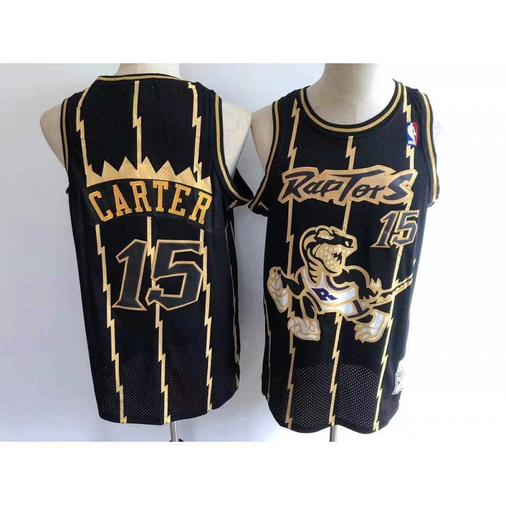 Men’s Toronto Raptors #15 Vince Carter Black Throwback Stitched Jersey