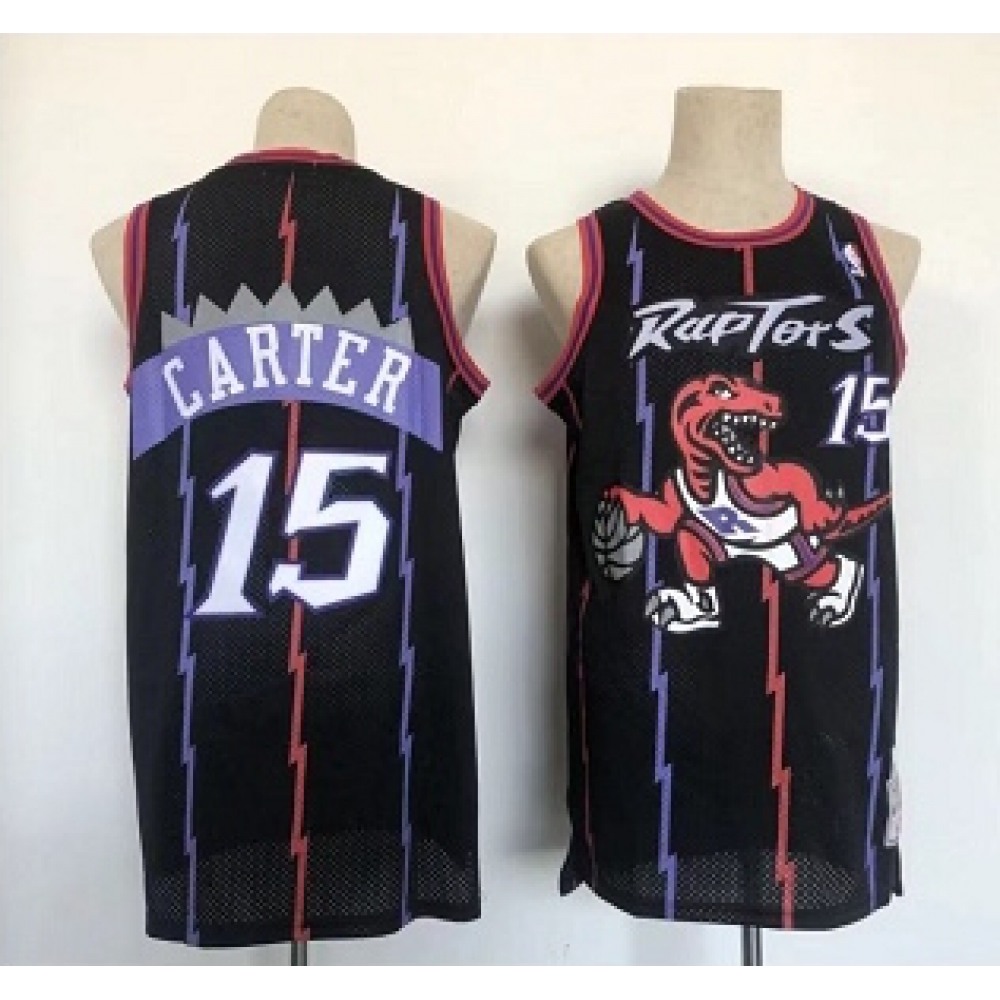 Men’s Toronto Raptors #15 Vince Carter Black Throwback Stitched Jersey