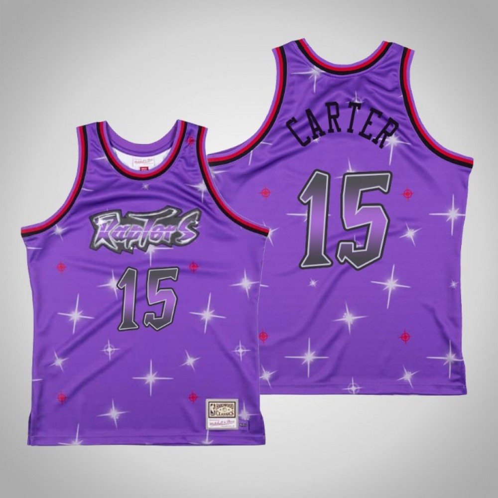 Men’s Toronto Raptors #15 Vince Carter Purple Swingman Classic Airbrush Stitched Jersey