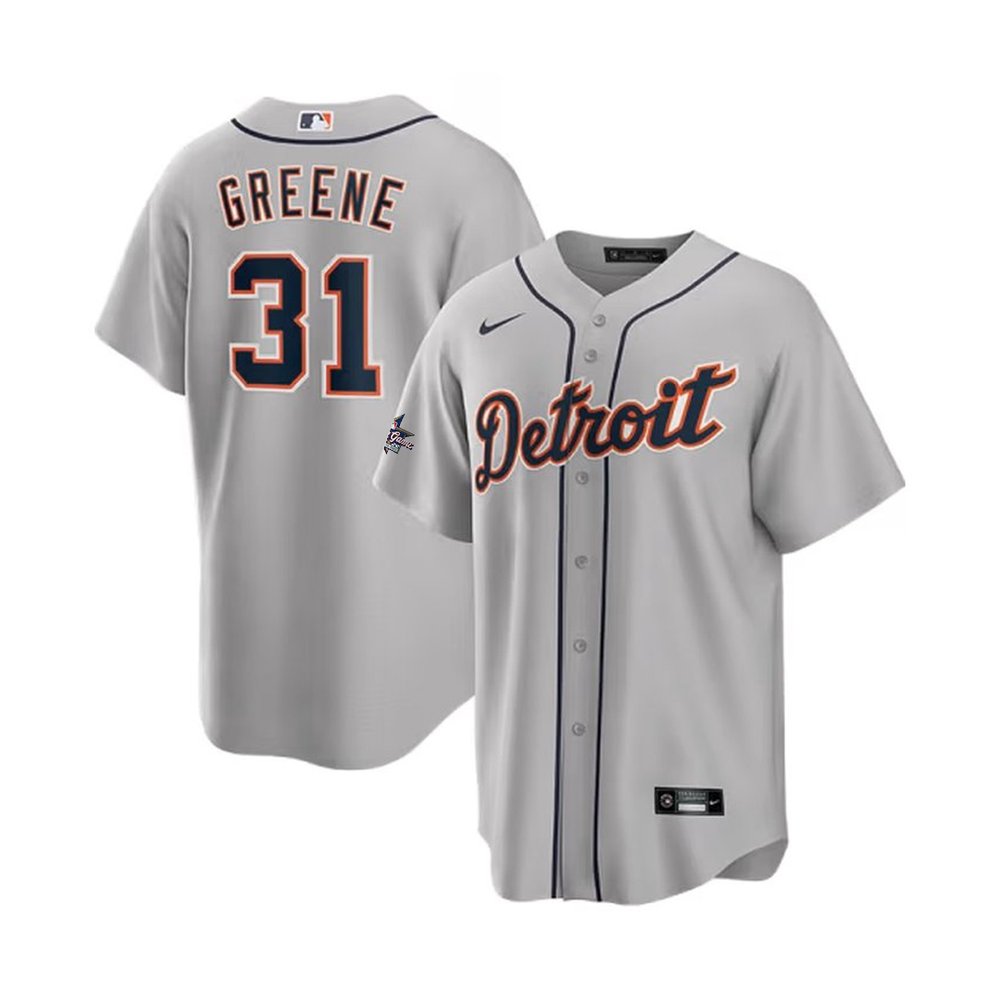 Men’s Detroit Tigers #31 Riley Greene Grey 2025 MLB All-Star Game Road Replica Player Jersey