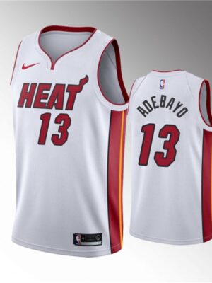 Men's Miami Heat #13 Bam Adebayo White Association Edition Swingman Stitched Jersey
