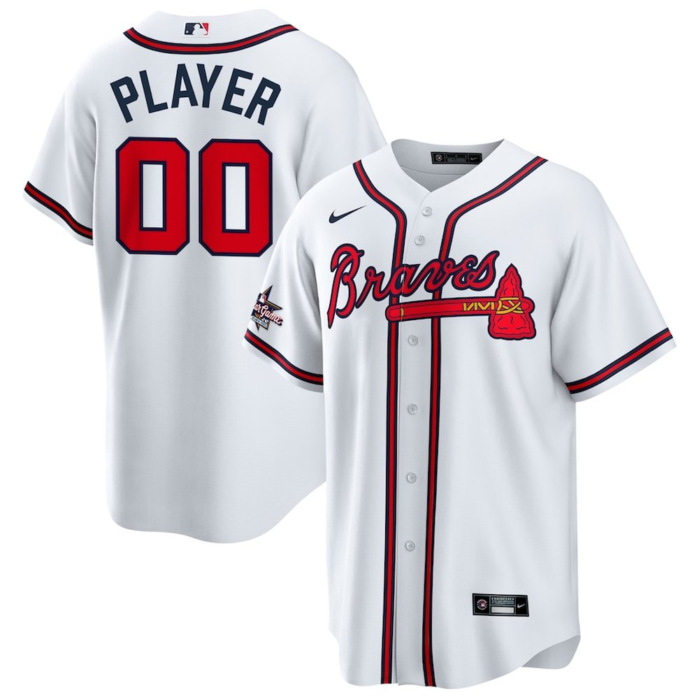 Youth Atlanta Braves Nike White 2025 MLB All-Star Game Home Custom Replica Jersey