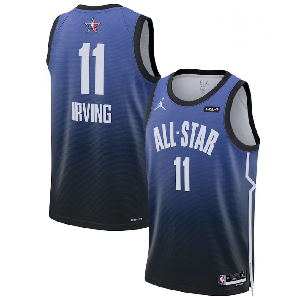 Men’s 2023 All-Star #11 Kyrie Irving Blue Game Swingman Stitched Basketball Jersey