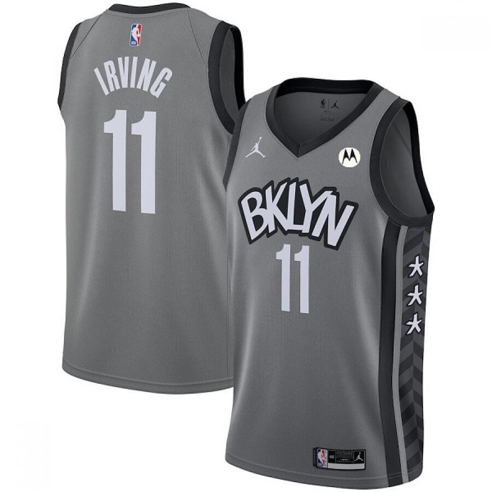 Men’s Brooklyn Nets #11 Kyrie Irving 2020/21 Gray Statement Edition Swingman Stitched Jersey