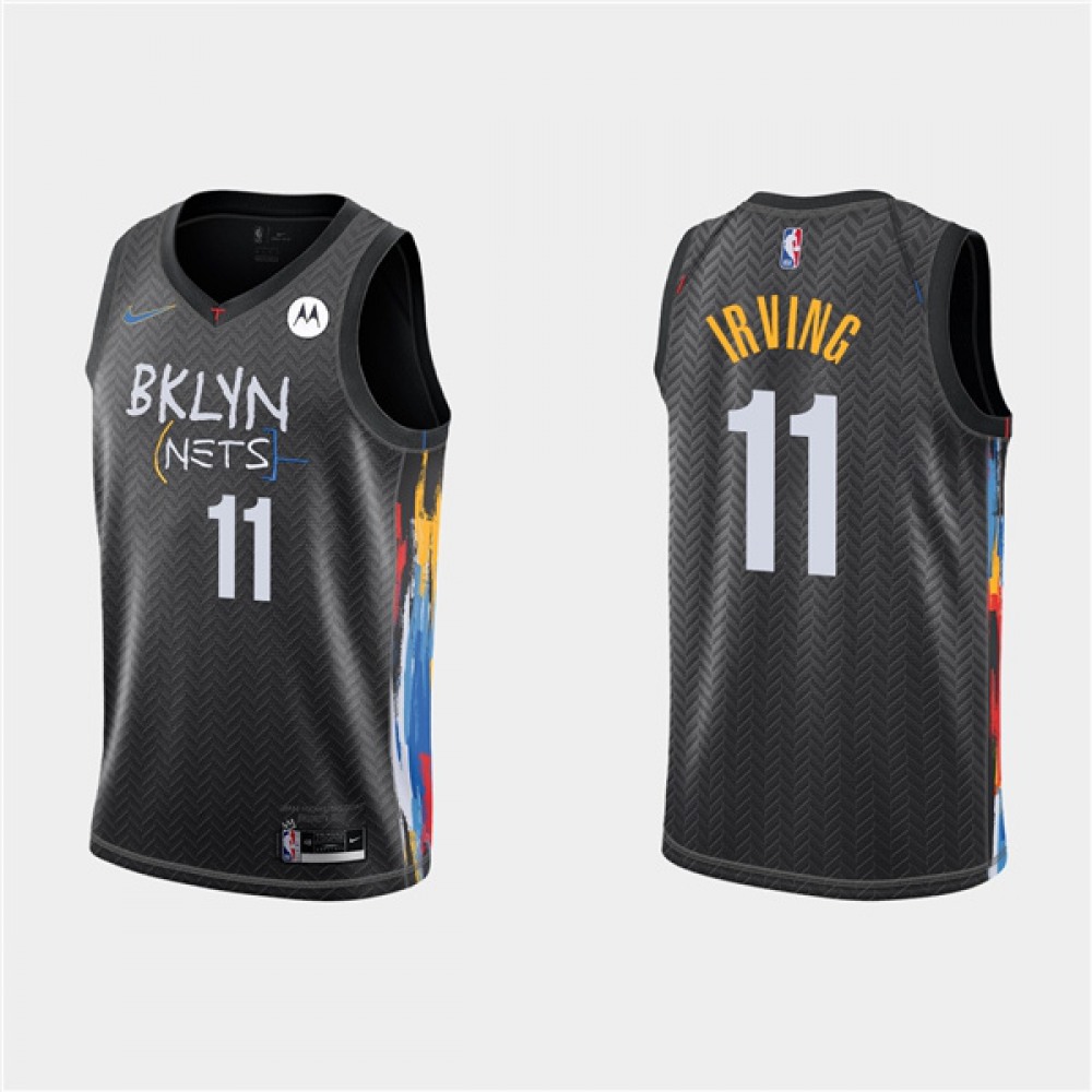 Men’s Brooklyn Nets #11 Kyrie Irving 2020 Black City Edition Stitched Jersey