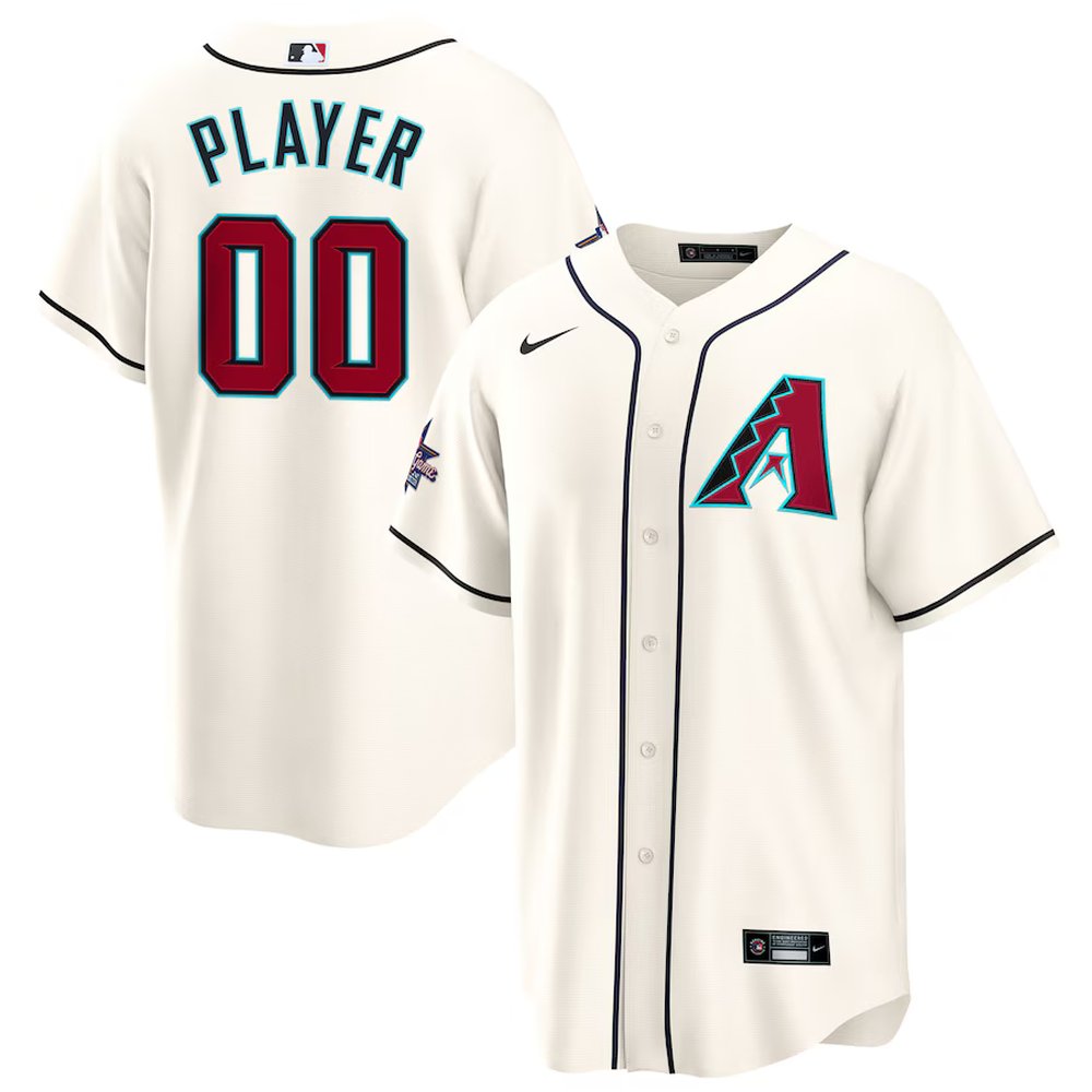 Men’s Arizona Diamondbacks Nike Cream 2025 MLB All-Star Game Home Custom Replica Jersey