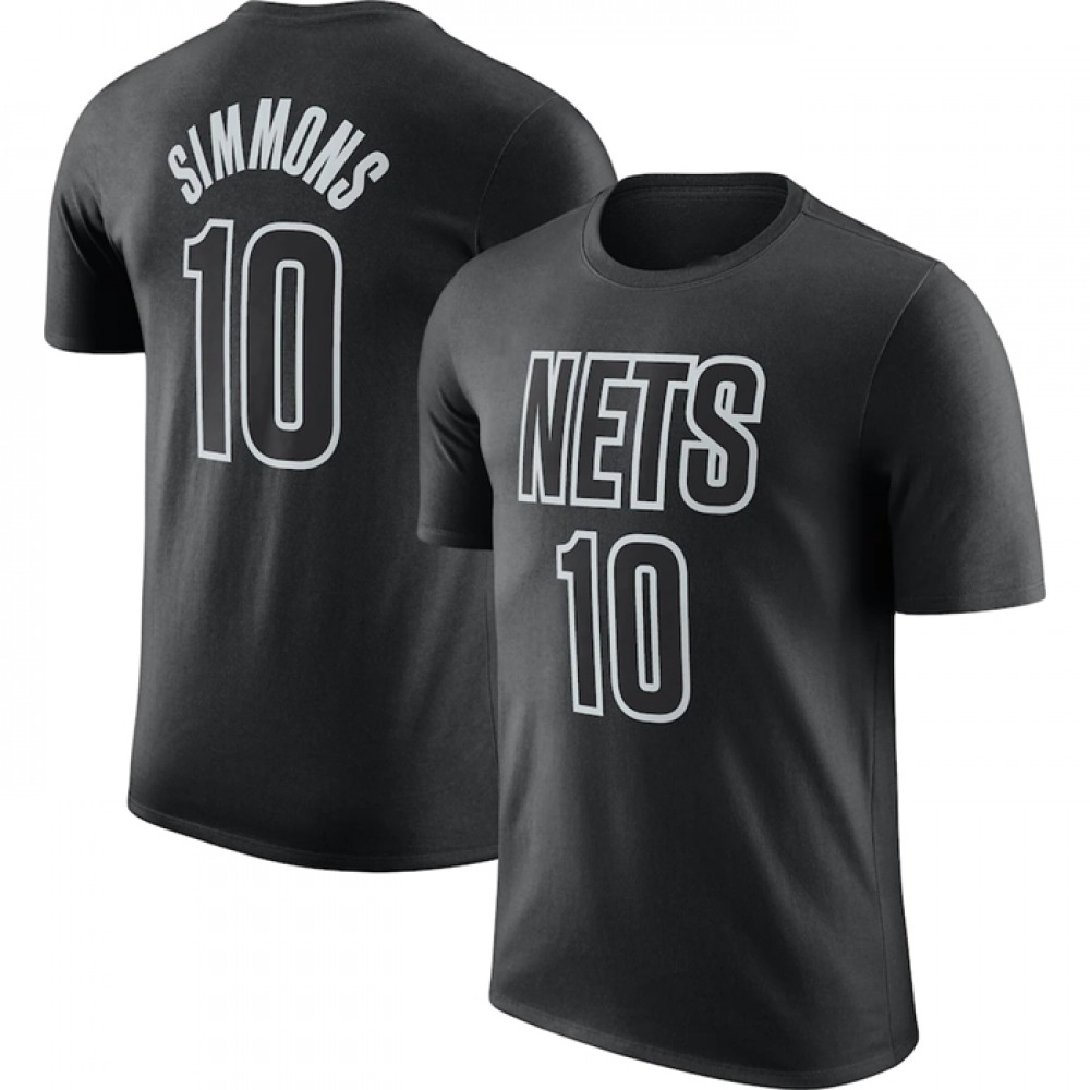Men’s Brooklyn Nets #10 Ben Simmons Black 2022/23 Statement Edition Name & Number T-Shirt