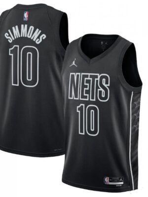 Men's Brooklyn Nets #10 Ben Simmons 2022/23 Black Statement Edition Stitched Basketball Jersey