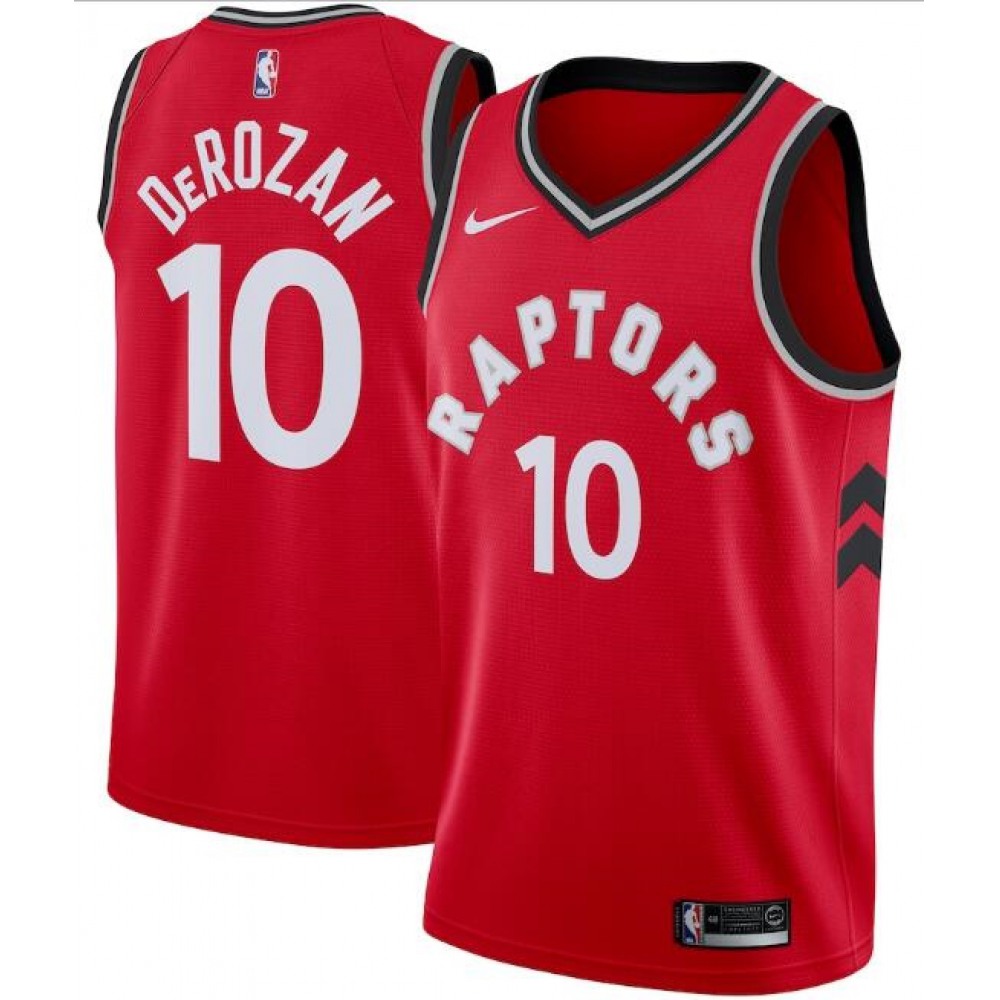 Men’s Toronto Raptors #10 DeMar DeRozan Red Icon Edition Swingman Stitched Jersey