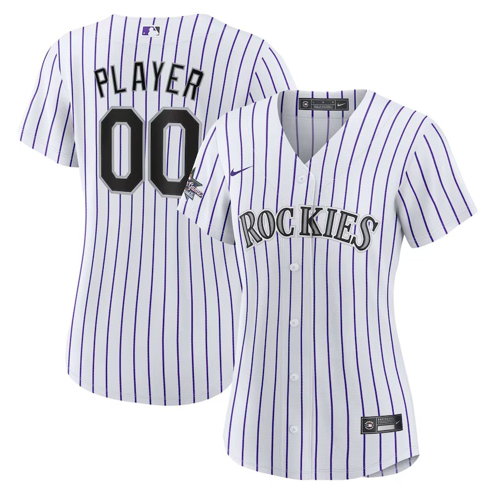 Women’s Colorado Rockies Nike White 2025 MLB All-Star Game Home Custom Replica Jersey