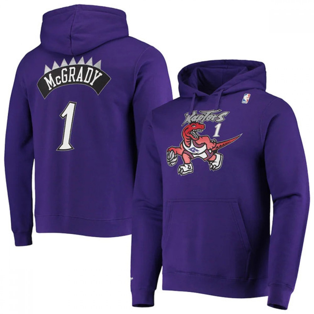 Men’s Toronto Raptors #1 Tracy McGrady 2021 Purple Pullover Hoodie