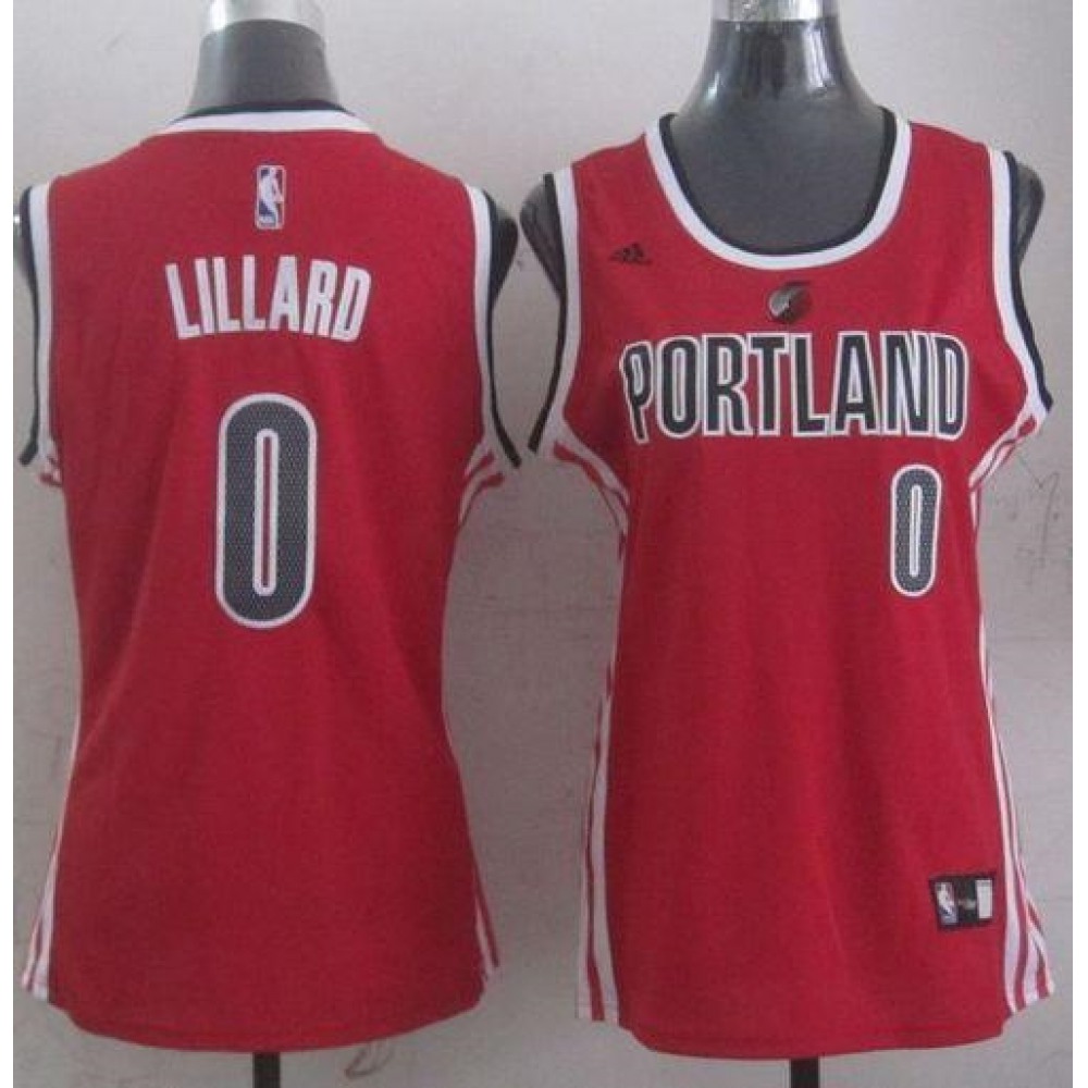 Blazers #0 Damian Lillard Red Women’s Alternative Stitched NBA Jersey