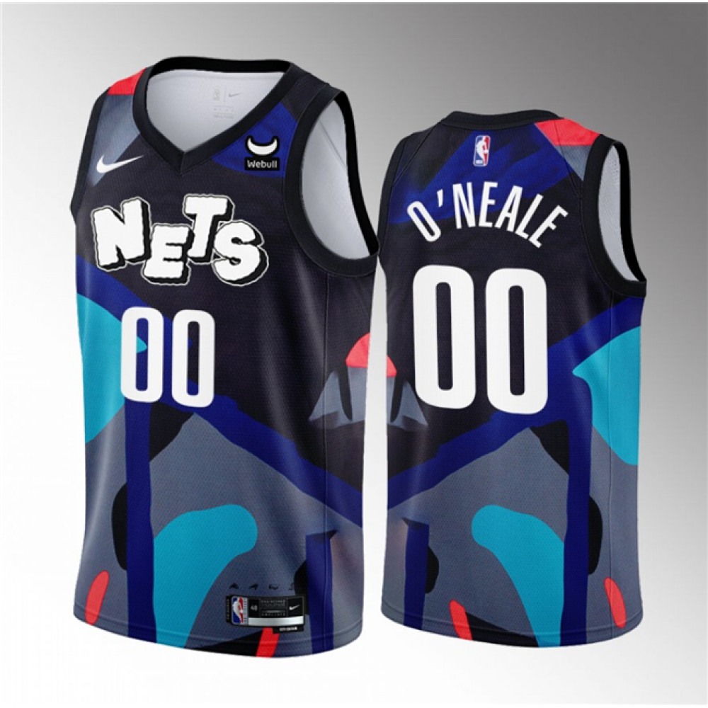 Men’s Brooklyn Nets #00 Royce O’Neale Black 2023/24 City Edition Stitched Basketball Jersey