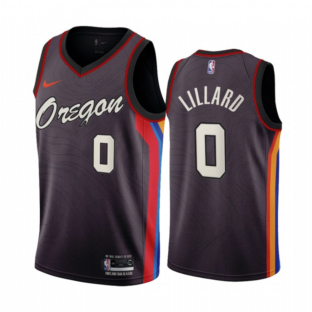 Men’s Portland Trail Blazers #0 Damian Lillard 2020 Coffee City Edition Stitched Jersey