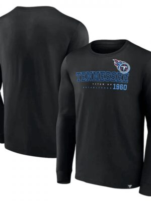 Men's Tennessee Titans Black High Whip Pitcher Long Sleeve T-Shirt